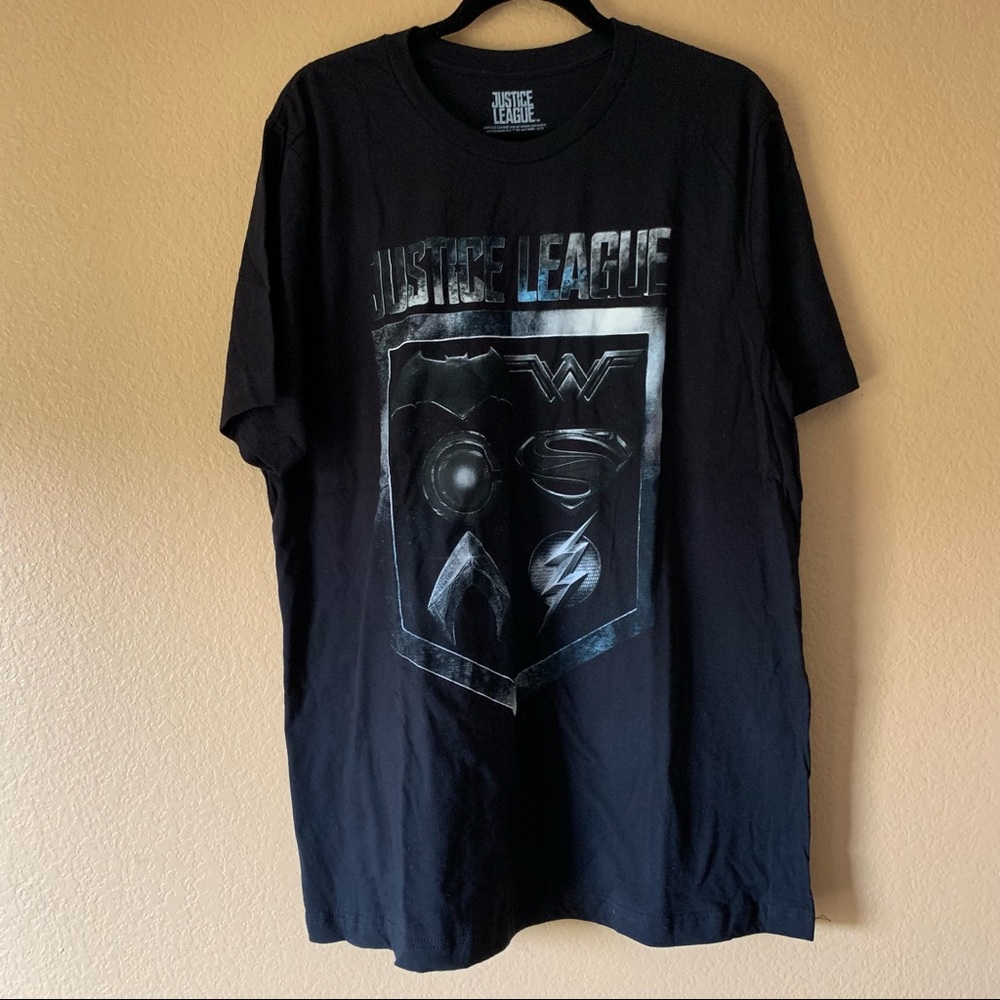 Unisex Justice League Black T-Shirt - X-Large, New Without Tags